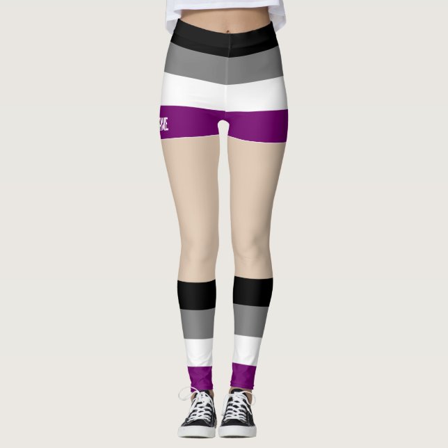 Asexual Pride Faux Shorts & Legs   Leggings (Front)