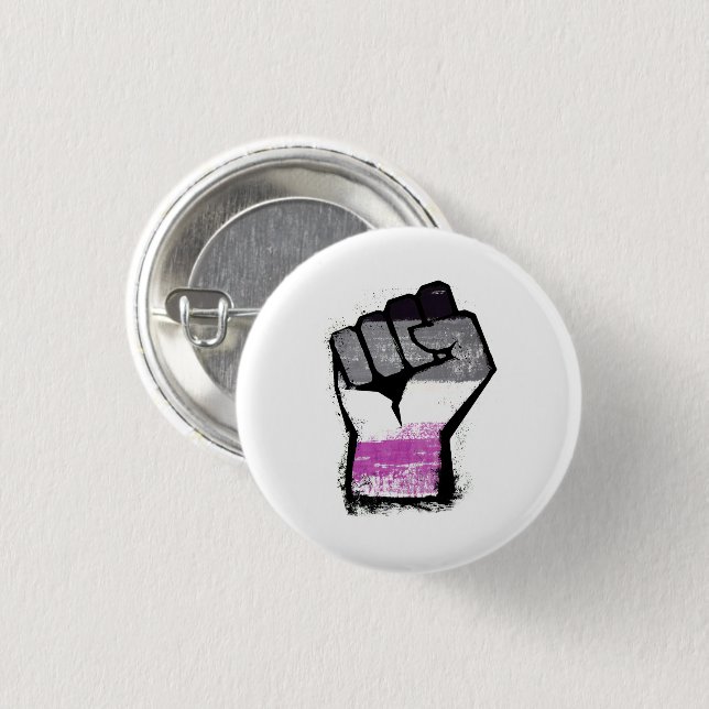 Asexual Pride Fist 1 Inch Round Button (Front & Back)
