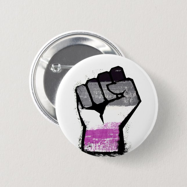 Asexual Pride Fist 2 Inch Round Button (Front & Back)
