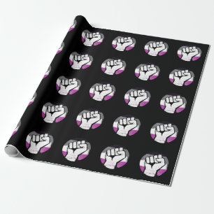 Asexual Pride Fist Circle Print Wrapping Paper
