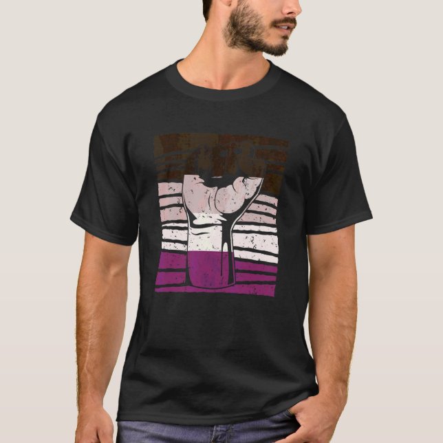 Asexual Pride Fist Queer Asexuality Flag Pride Mon T-Shirt (Front)