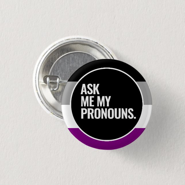 Asexual Pride Flag 1 Inch Round Button (Front & Back)