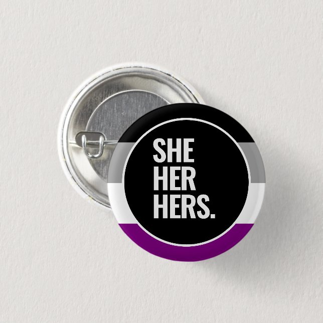 Asexual Pride Flag 1 Inch Round Button (Front & Back)
