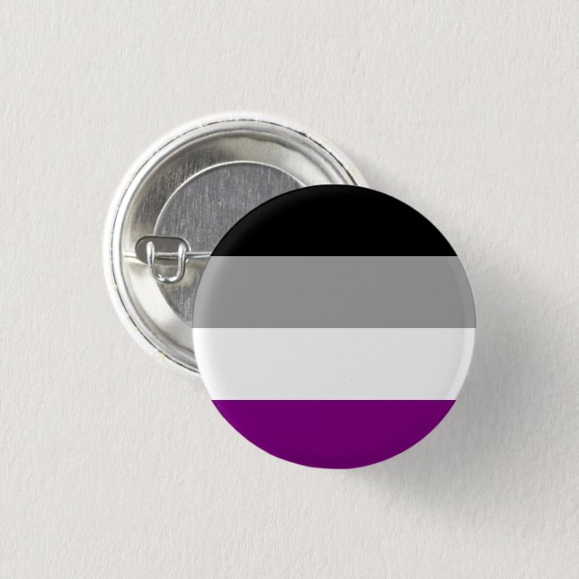 Asexual Pride Flag 1 Inch Round Button (Front & Back)