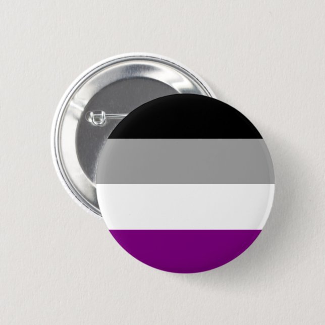 Asexual Pride Flag 2 Inch Round Button (Front & Back)