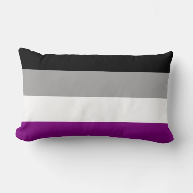 Asexual Pride Flag (Ace) (Asexuality) Lumbar Pillow (Front)