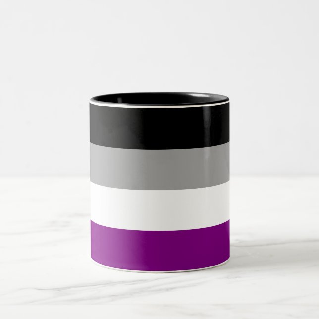 Asexual Pride Flag (Ace) (Asexuality) Two-Tone Coffee Mug (Center)