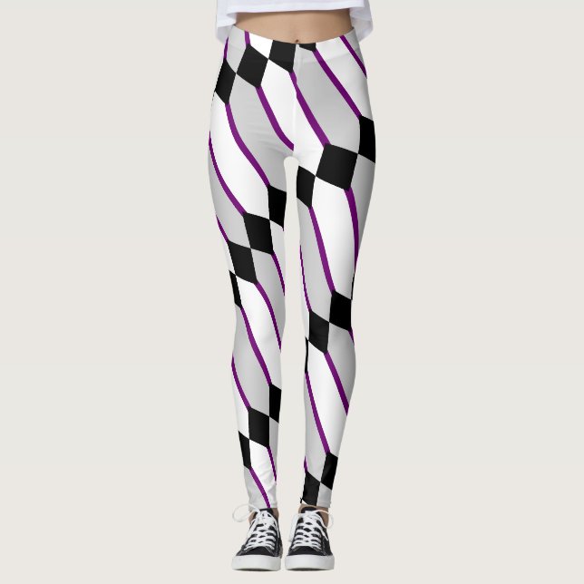 Asexual Pride Flag Art by EelKat Wendy C Allen Leggings (Front)