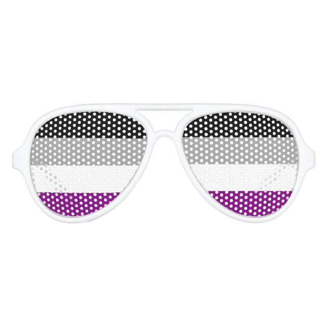 Asexual Pride Flag Aviator Sunglasses (Front)