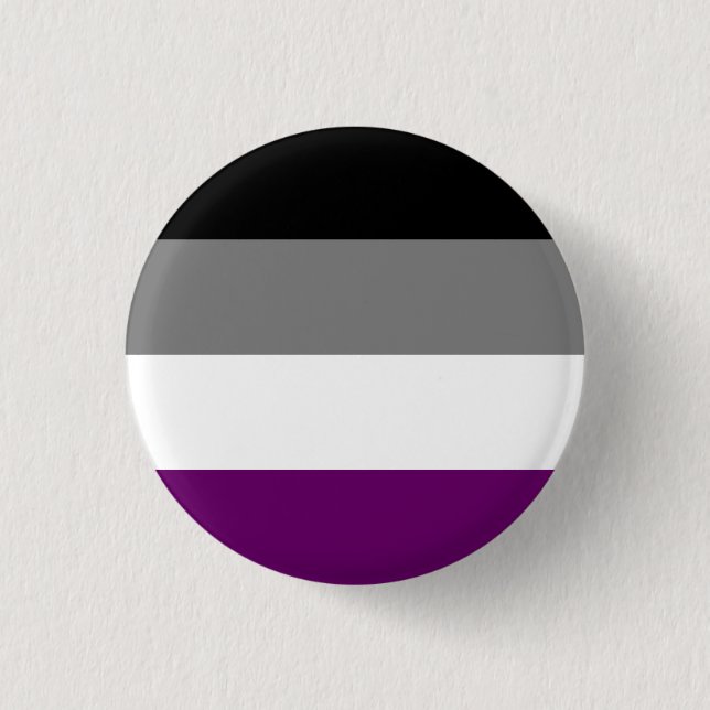 Asexual Pride Flag Badge 1 Inch Round Button (Front)
