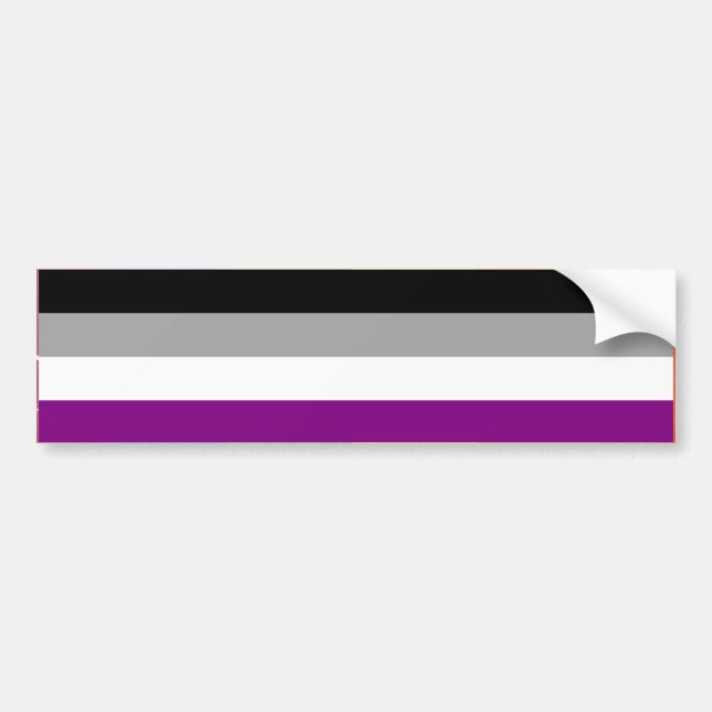 ASEXUAL PRIDE FLAG BAR BUMPER STICKER (Front)