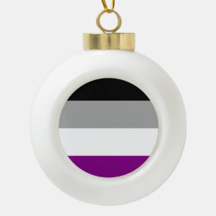 Asexual Pride Flag Ceramic Ball Christmas Ornament
