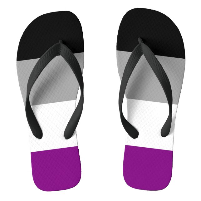 Asexual Pride Flag Flip Flops (Footbed)