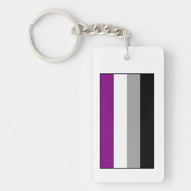 Asexual Pride Flag Keychain (Front)
