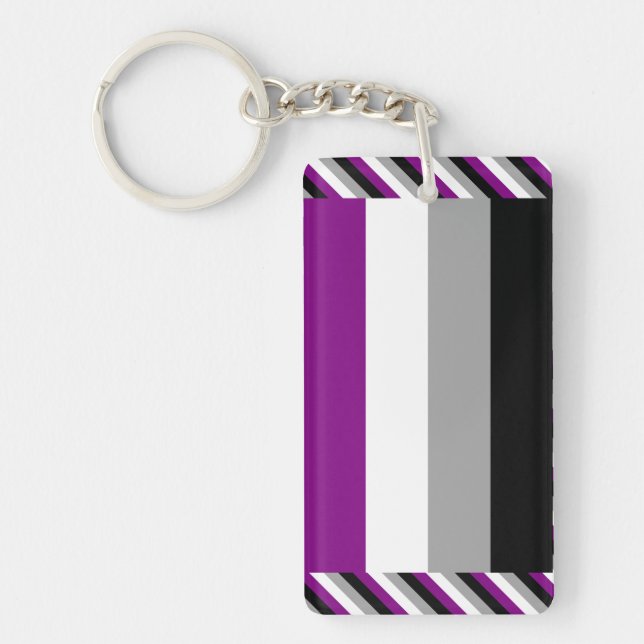 Asexual Pride Flag Keychain (Front)