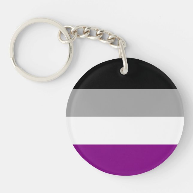 Asexual Pride Flag Keychain (Front)