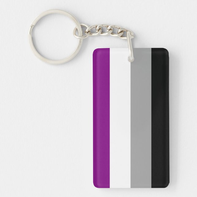 Asexual Pride Flag Keychain (Front)
