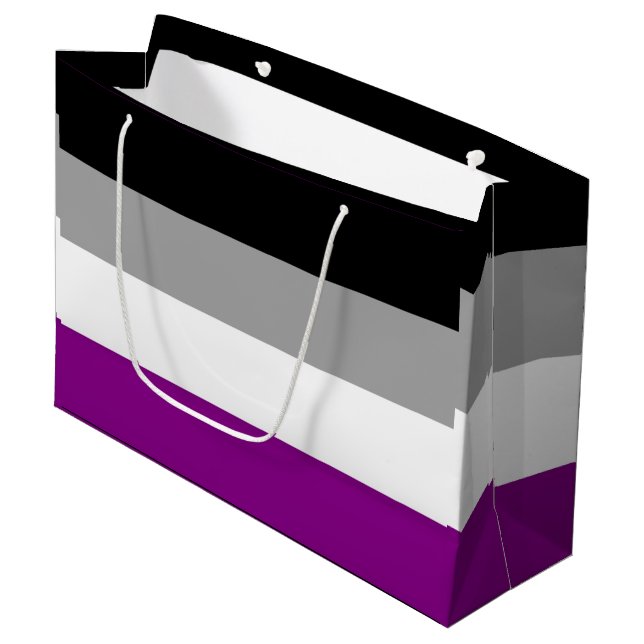 Asexual Pride Flag Large Gift Bag (Front Angled)
