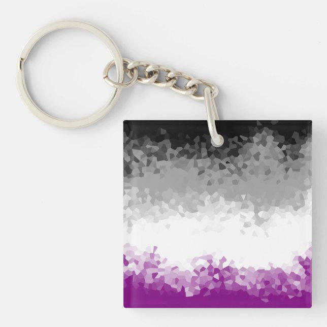 Asexual Pride Flag LGBTQIA Nonsexual Abstract Keychain (Front)