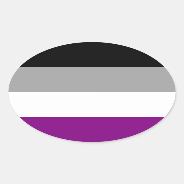 Asexual Pride Flag Oval Sticker (Front)