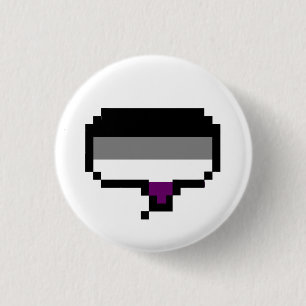 Asexual Pride Flag Pixel Speech Bubble 1 Inch Round Button