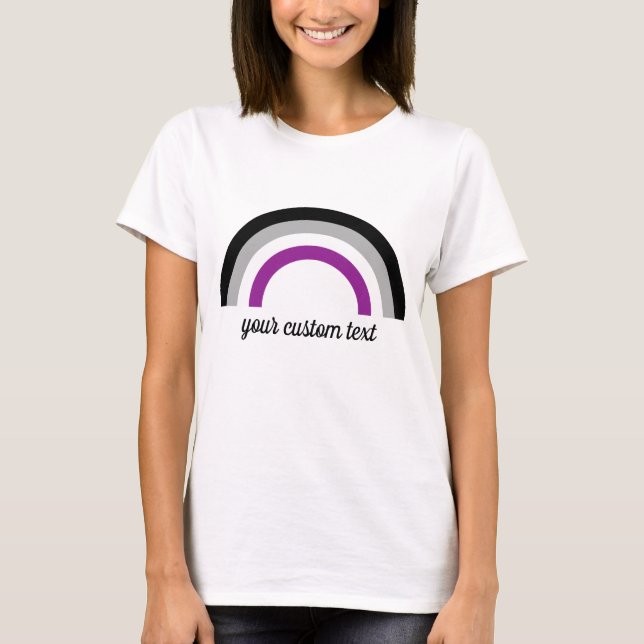 Asexual Pride Flag Rainbow Custom T-Shirt (Devant)
