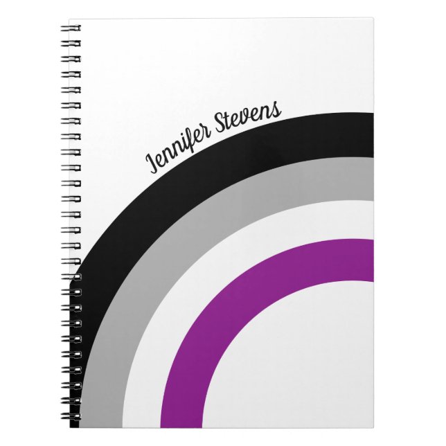 Asexual Pride Flag Rainbow Customizable Notebook (Front)