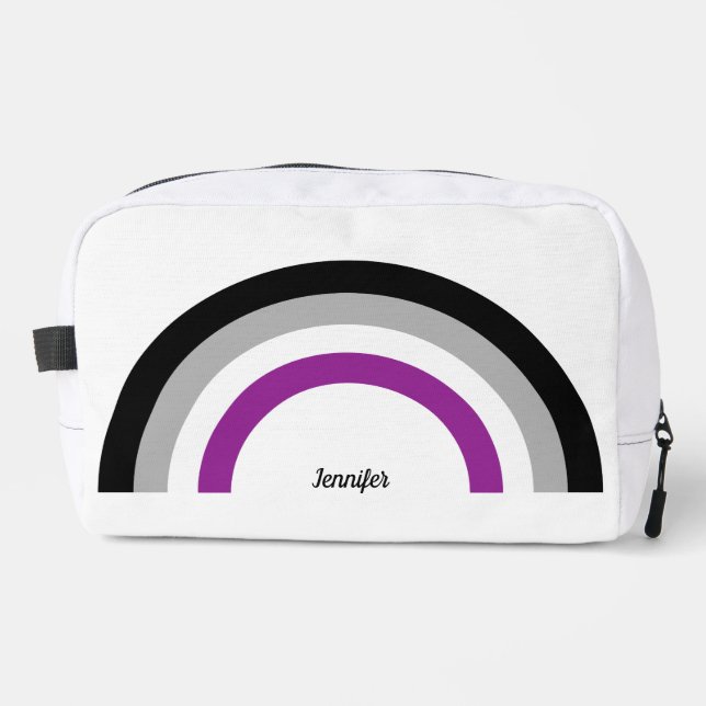 Asexual Pride Flag Rainbow Cute Personalized Dopp Kit (Front)