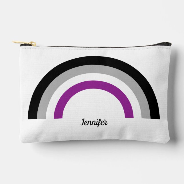 Asexual Pride Flag Rainbow Personalized Accessory Pouch (Front)
