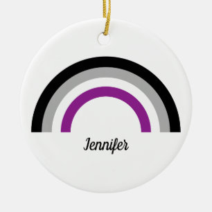 Asexual Pride Flag Rainbow Personalized Ceramic Ornament