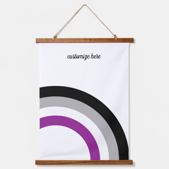 Asexual Pride Flag Rainbow Personalized Hanging Tapestry (Front)