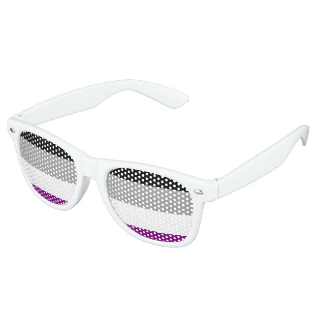 Asexual Pride Flag Retro Sunglasses (Angled)