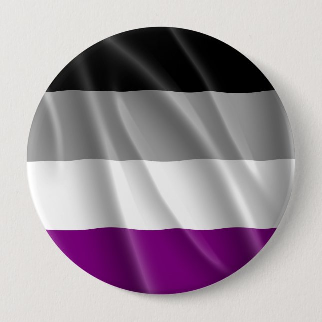 ASEXUAL PRIDE FLAG WAVY DESIGN 4 INCH ROUND BUTTON (Front)