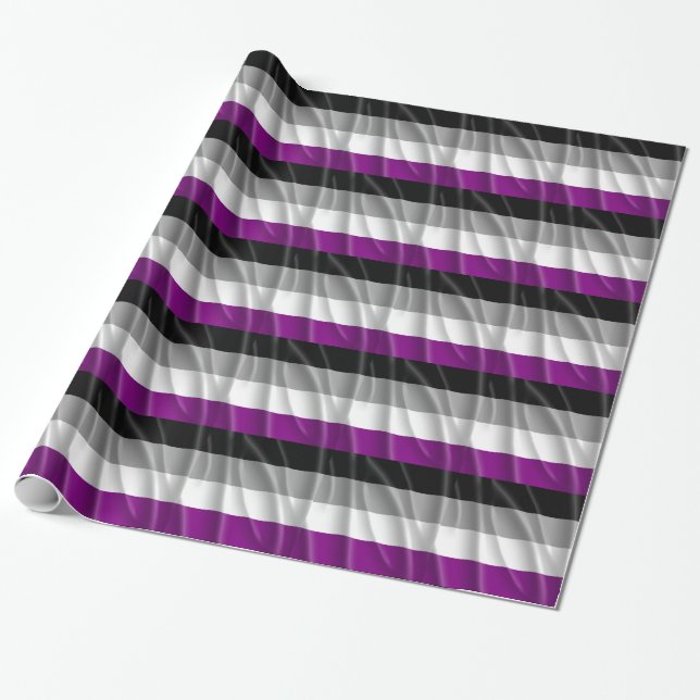 ASEXUAL PRIDE FLAG WAVY DESIGN -.png Wrapping Paper (Unrolled)