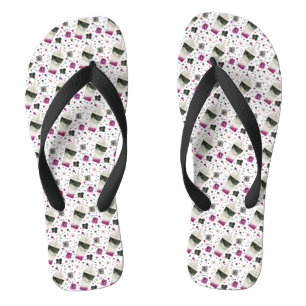 Asexual Pride Flip Flops