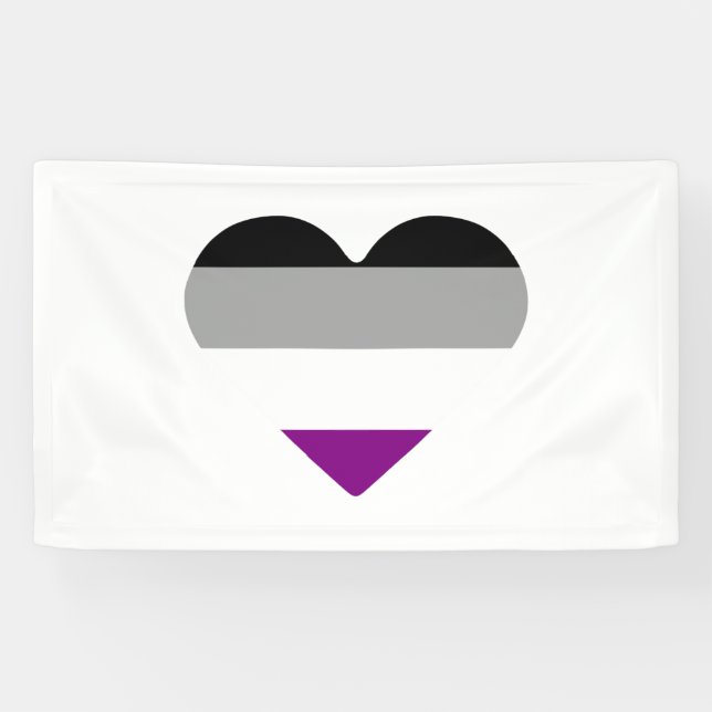 Asexual Pride Heart Banner (Horizontal)