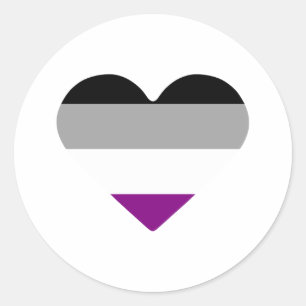 Asexual Pride Heart Classic Round Sticker