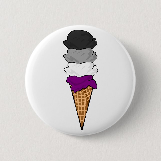 Asexual Pride Ice Cream 2 Inch Round Button (Front)
