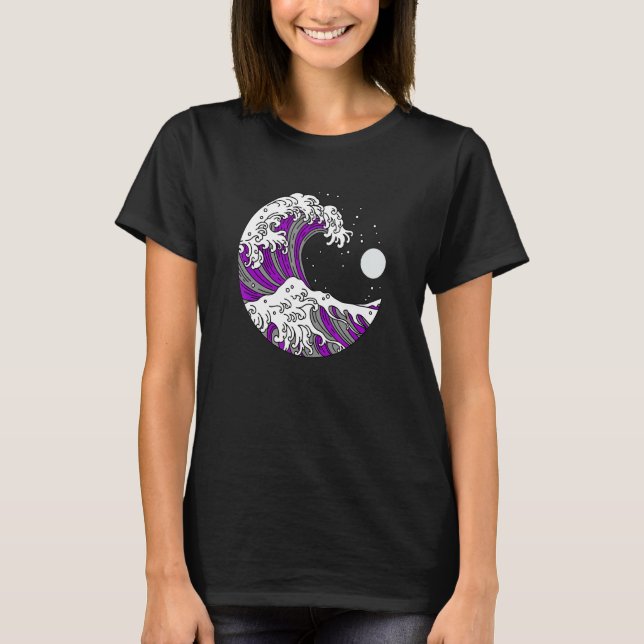 Asexual Pride Japanese Wave Lgbtq Ace Flag Lgbt As T-Shirt (Front)