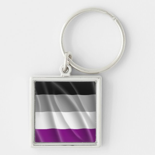 ASEXUAL PRIDE KEYCHAIN (Front)