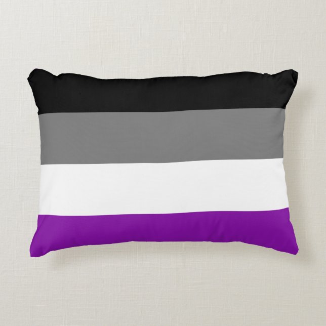 Asexual Pride, LGBTQ Pride, Striped Print Accent Pillow (Front)