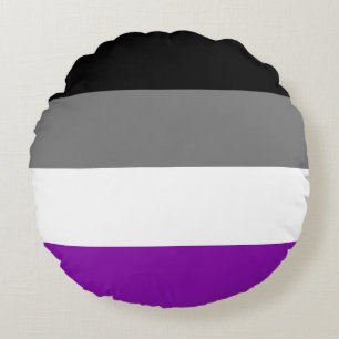 Asexual Pride, LGBTQ Pride, Striped Print Round Pillow