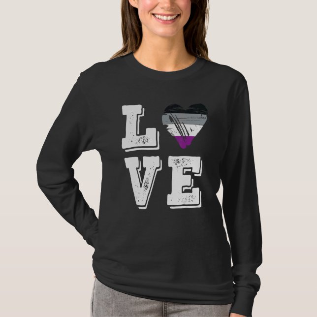 Asexual Pride Love Flag T-Shirt (Front)