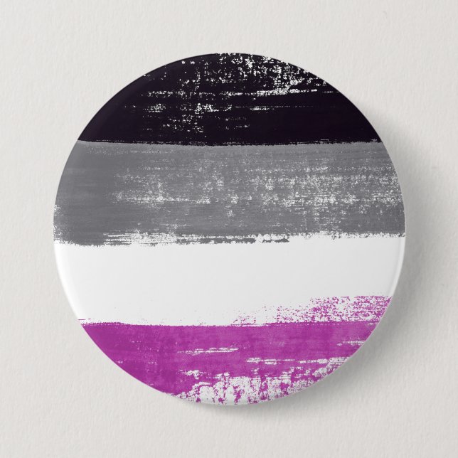 Asexual Pride Paint 3 Inch Round Button (Front)