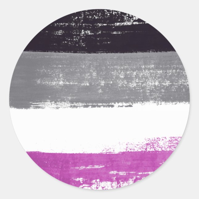 Asexual Pride Paint Classic Round Sticker (Front)