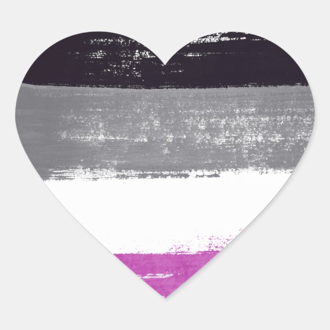 Asexual Pride Paint Heart Sticker (Front)