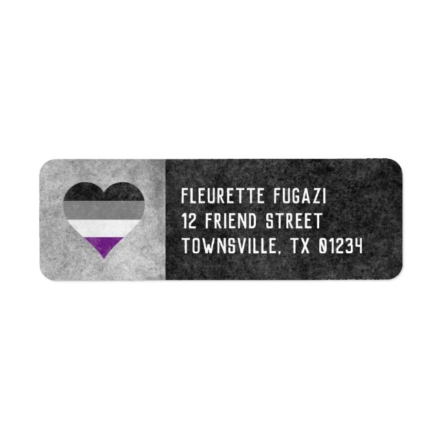 Asexual Pride Rainbow Heart Label (Front)
