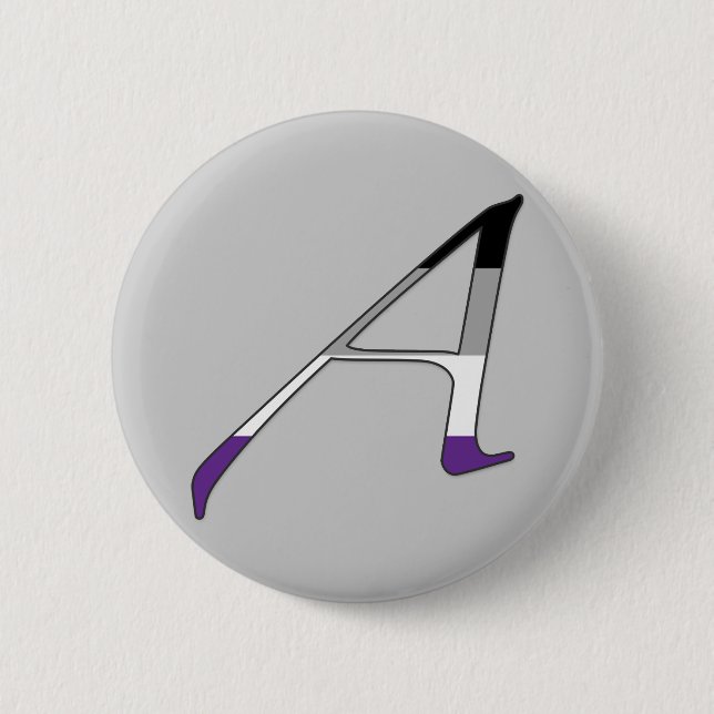 Asexual Pride "Scarlet" Letter A 2 Inch Round Button (Front)