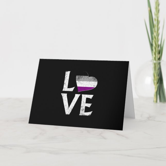 Asexual Pride Stacked Love Card (Front)