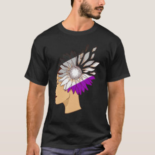 Asexual Pride Sunflower Girl Asexual Flag Ace Lgbq T-Shirt